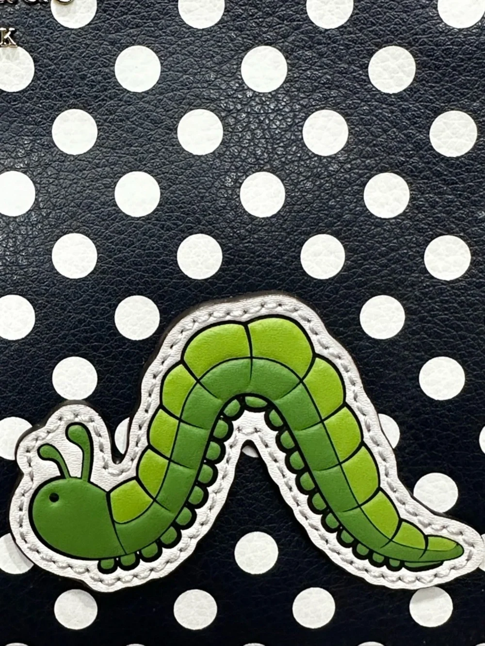 Kate Spade Inchworm Polka Dot L Zip Wristlet NWT Enchanted Forest Novelty